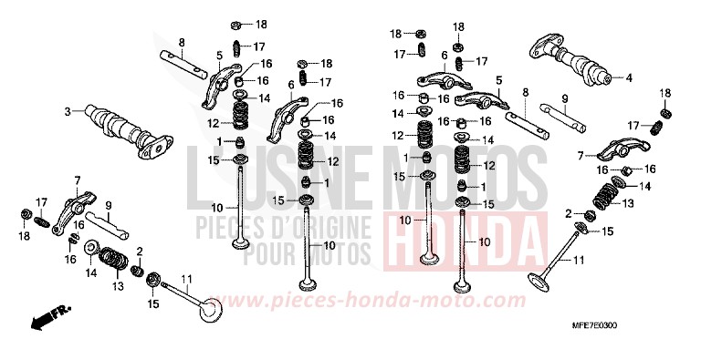 ARBRE A CAMES/SOUPAPE de Shadow Aero GRAPHITE BLACK (NHB01B) 2010